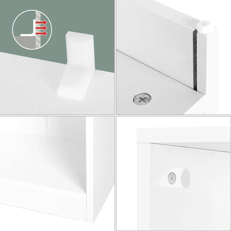 axisgo - VASAGLE Bücherregal, Regal mit 3 Fächern, Standregal, mit höhenverstellbaren Ablagen, für Wohnzimmer, Kinderzimmer, Büro, 24 x 40 x 93 cm, weiß LBC103W