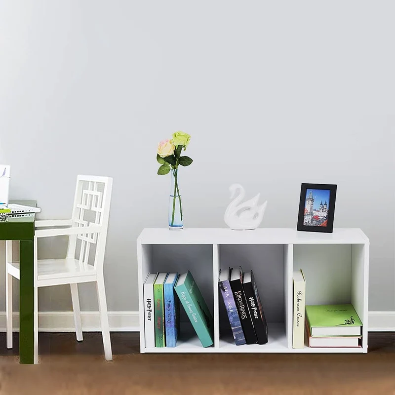 axisgo - VASAGLE Bücherregal, Regal mit 3 Fächern, Standregal, mit höhenverstellbaren Ablagen, für Wohnzimmer, Kinderzimmer, Büro, 24 x 40 x 93 cm, weiß LBC103W