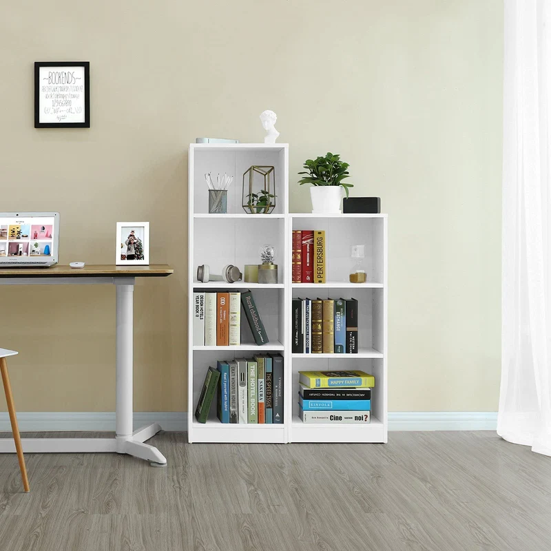 axisgo - VASAGLE Bücherregal, Regal mit 3 Fächern, Standregal, mit höhenverstellbaren Ablagen, für Wohnzimmer, Kinderzimmer, Büro, 24 x 40 x 93 cm, weiß LBC103W