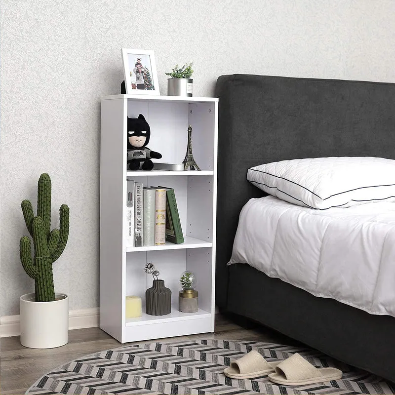 axisgo - VASAGLE Bücherregal, Regal mit 3 Fächern, Standregal, mit höhenverstellbaren Ablagen, für Wohnzimmer, Kinderzimmer, Büro, 24 x 40 x 93 cm, weiß LBC103W