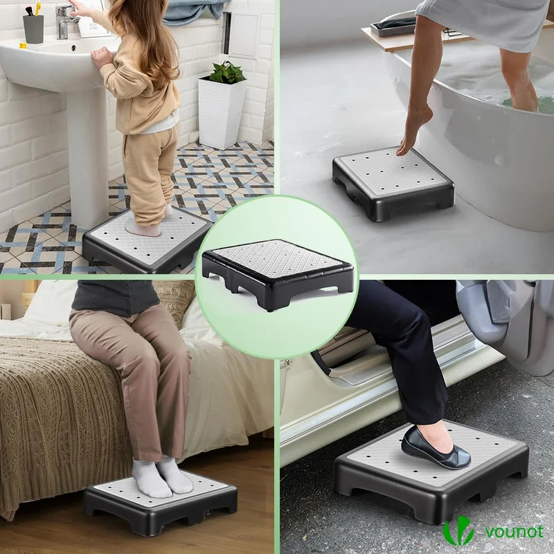 axisgo - VOUNOT Trittstufe Indoor & Outdoor, rutschfeste und tragbare Fußbank für ältere Menschen, One Step Hocker für Bad, Küche & Türschwellen, Hocker und Aufstiegshilfe