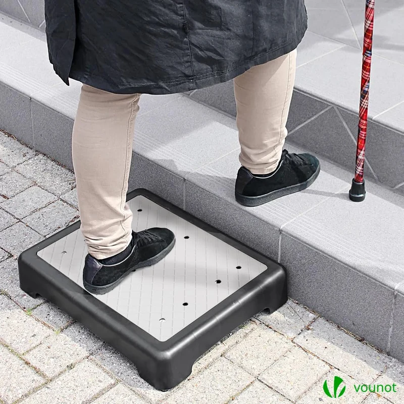 axisgo - VOUNOT Trittstufe Indoor & Outdoor, rutschfeste und tragbare Fußbank für ältere Menschen, One Step Hocker für Bad, Küche & Türschwellen, Hocker und Aufstiegshilfe