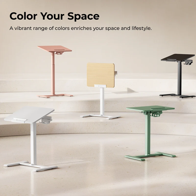 Hinomi Air Desk Height Adjustable, Tiltable, Foldable Desk with Wheels | Laptop Table