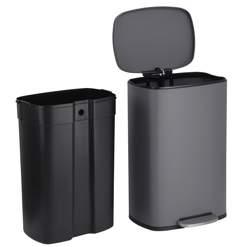 B-Ware TQ50 Mülleimer 50 Liter Grau