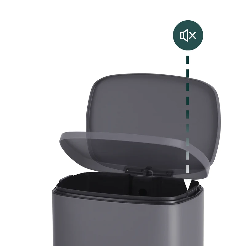 B-Ware TQ50 Mülleimer 50 Liter Grau