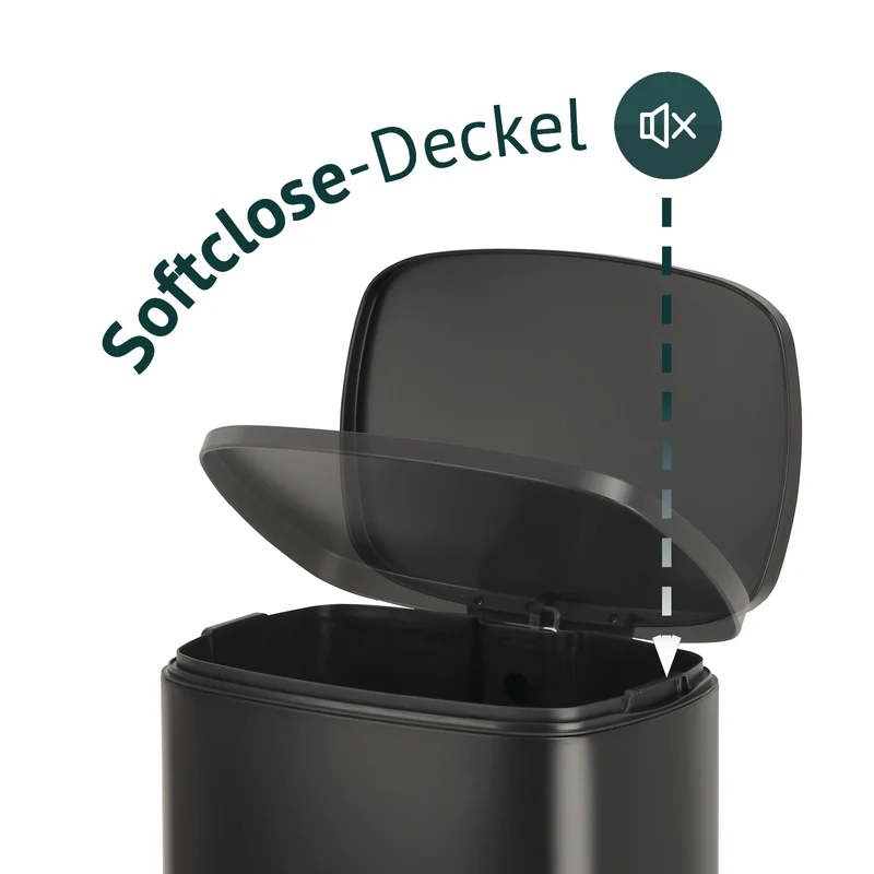 TQ50 Mülleimer 50 Liter Schwarz