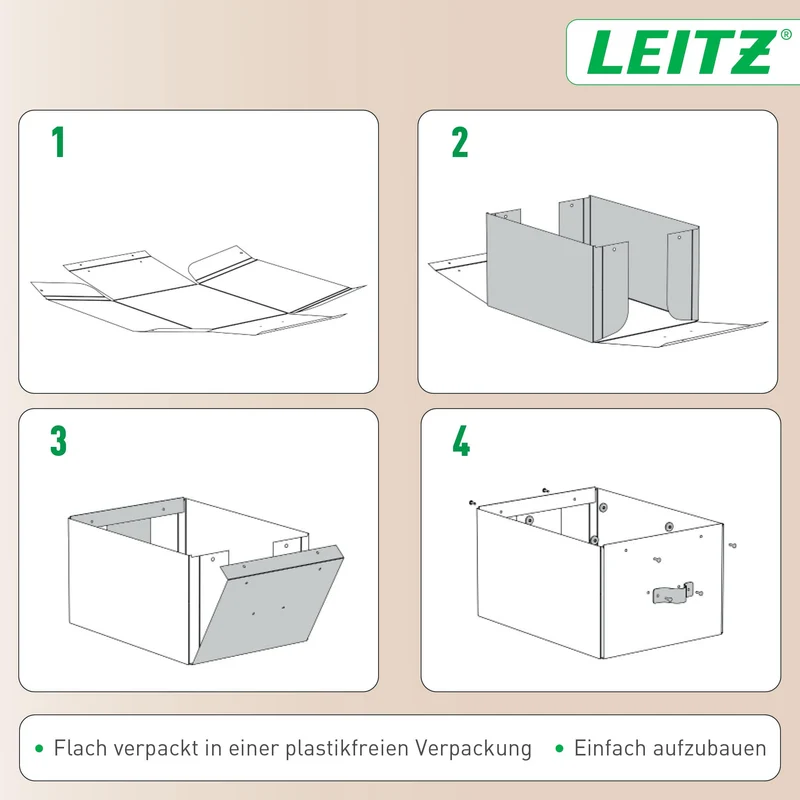 axisgo - Leitz Puro Aufbewahrungsbox mit Deckel, Medium, 2er-Set, Box 17 L, stapelbar, Organizer-Box für Regale und Schränke, FSC-Karton, für Büro und Home Office, 26 x 35 x 20 cm, Schwarz, 61490095