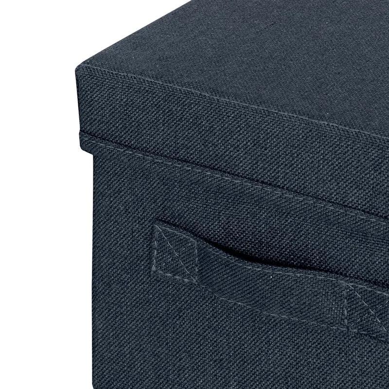 axisgo - Leitz Aufbewahrungsbox mit Deckel aus Stoff Klein, 2er-Set Organisationsboxen, Universell, faltbar & umweltfreundlich, Organizer für Büro, Haushalt, Küche & Schule, Grau, 61460089