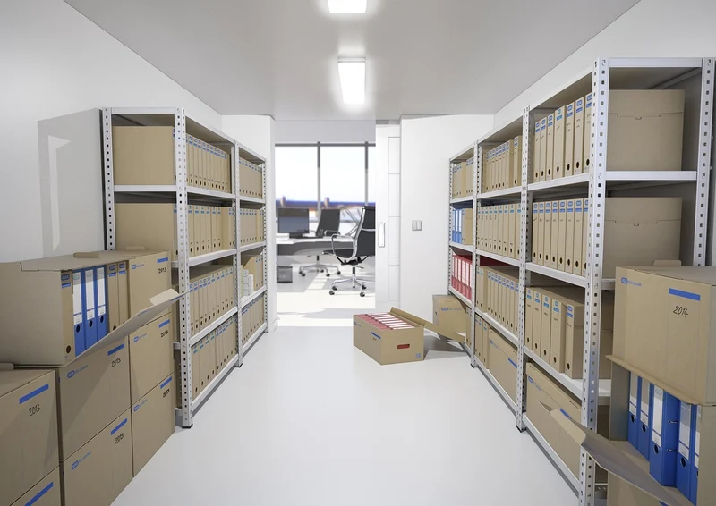axisgo - Elba Archivbox tric system, mit Verschlusslasche, aus Wellpappe in braun, 12 Stück