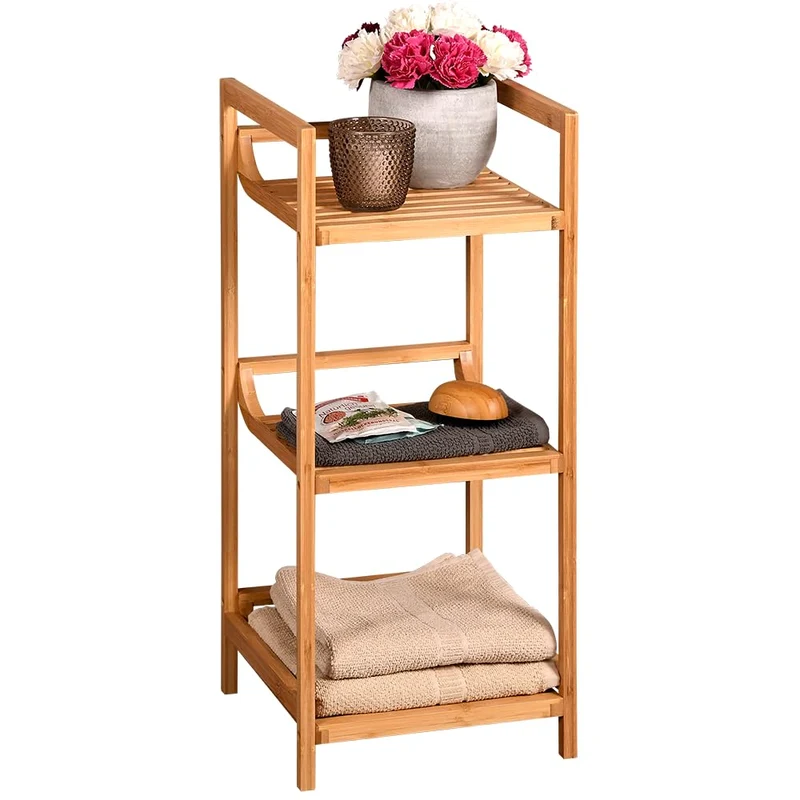 axisgo - Kesper | Regal, Material: Bambus, Maße: B 30 x H 70 x T 30 cm, Farbe: Braun | 19435