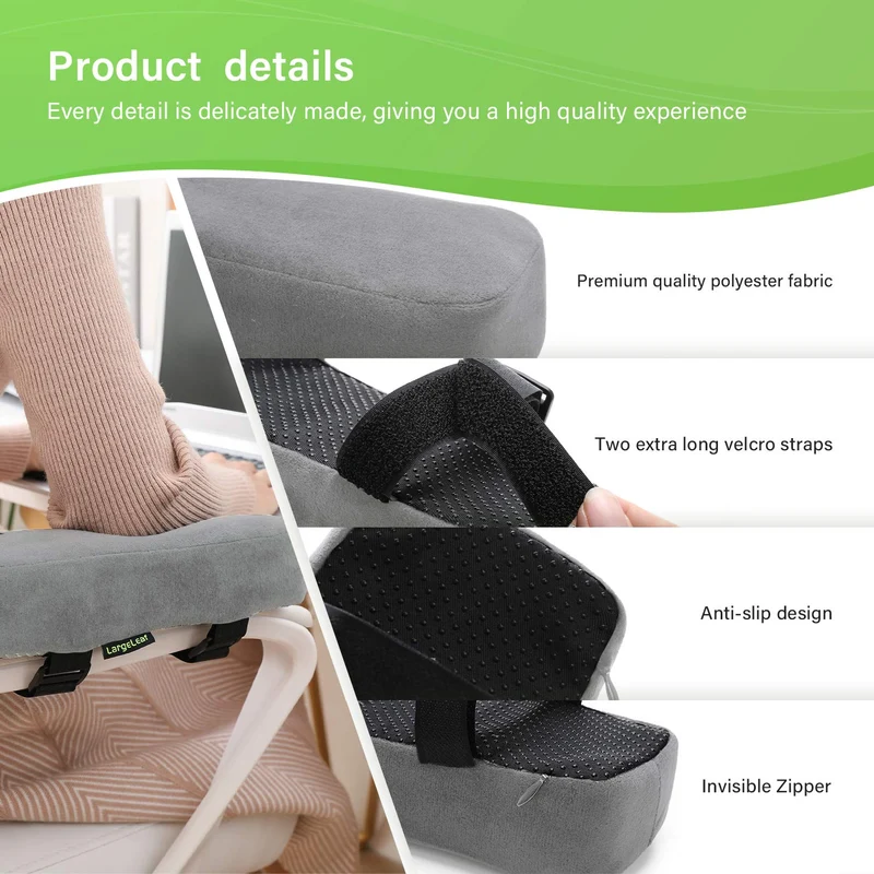 axisgo - LargeLeaf Extra Dicke 5CM Stuhlarmlehne Polster Ellenbogenkissen Druckentlastung Bürostuhl Gaming Stuhl Armlehne mit Memory Foam Armlehne Polster 2 teiliges Stuhlset