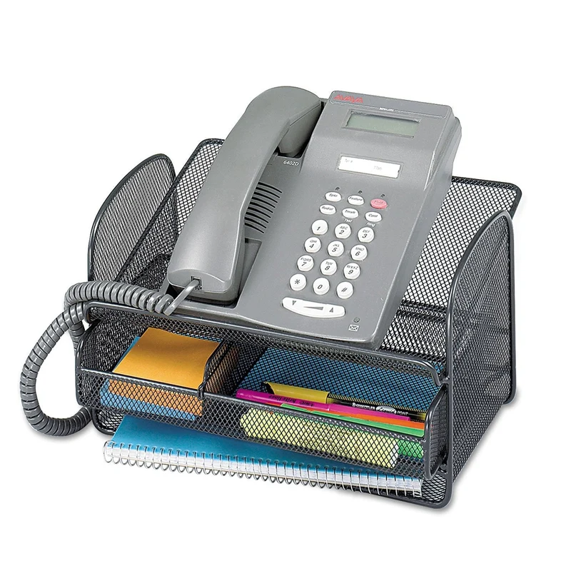axisgo - Safco Onyx Telefonständer aus Metallgitter - schwarz