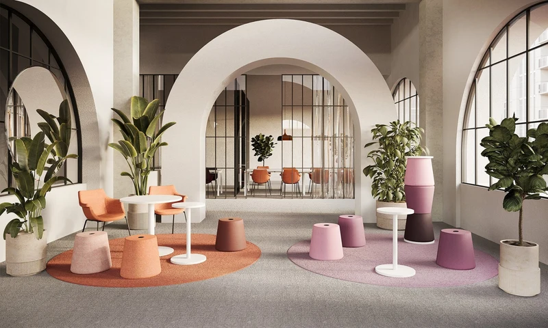 Sitzhocker Versi Pouf Set mit Tisch