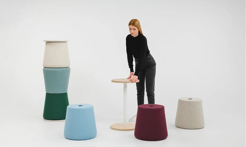 Sitzhocker Versi Pouf Set mit Tisch