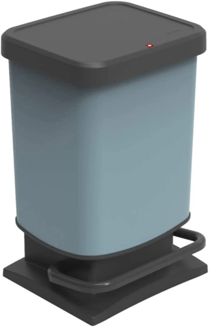 axisgo - Rotho Paso Mülleimer 20l mit Deckel, Kunststoff (PP recycelt) BPA-frei, blau, 20l (29.3 x 26.6 x 45.7 cm), Nicht zutreffend