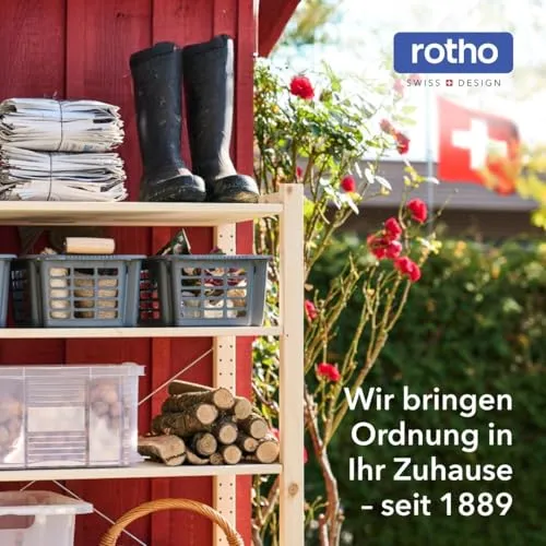 axisgo - Rotho Paso Mülleimer 20l mit Deckel, Kunststoff (PP recycelt) BPA-frei, blau, 20l (29.3 x 26.6 x 45.7 cm), Nicht zutreffend