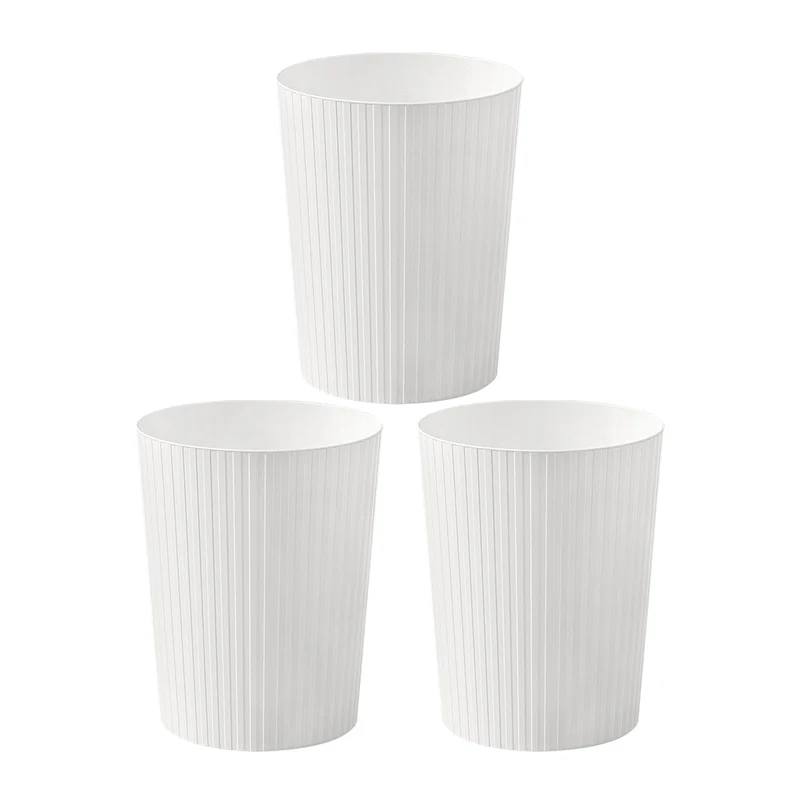 axisgo - Cetomo 7.2L*3 Mülleimer, Abfalleimer, Müllbehälter, Papierkorb, Abfallbehälter, Plastikmülleimer für Papierabfall, Büro, Schlafzimmer, Kunststoff (PP), Weiß, 7.2L - 3er Pack