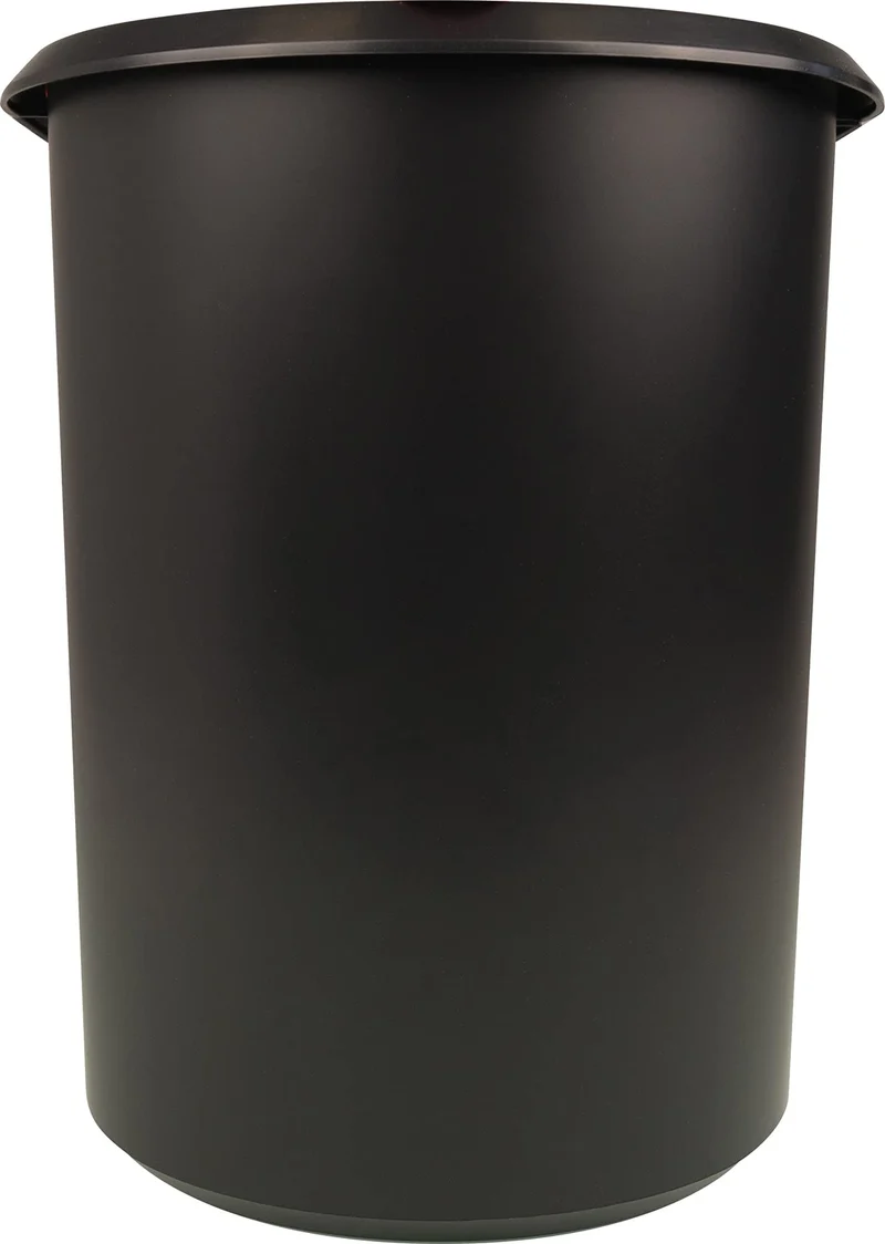 axisgo - helit H6103795 - Papierkorb „the double“, 20 Liter/9 Liter, oval, schwarz, Mülleimer 2 Fächer