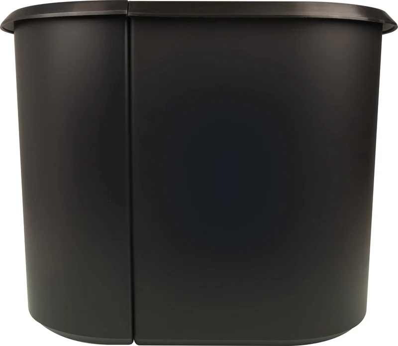 axisgo - helit H6103795 - Papierkorb „the double“, 20 Liter/9 Liter, oval, schwarz, Mülleimer 2 Fächer
