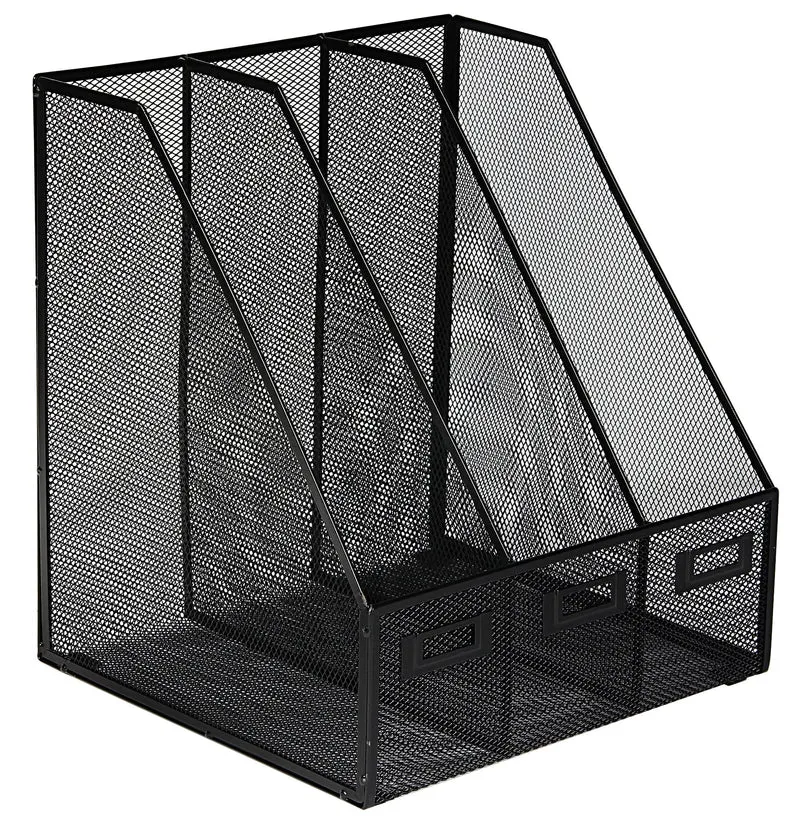 axisgo - OSCO 3-fach Stehsammler aus Drahtgeflecht, schwarz MR3 BLACK