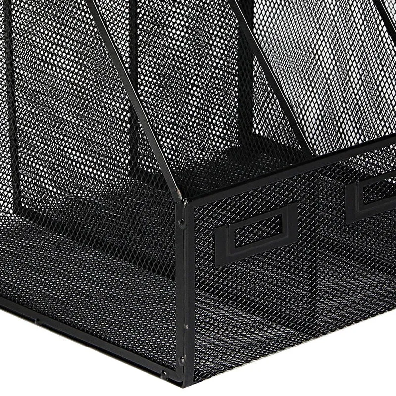axisgo - OSCO 3-fach Stehsammler aus Drahtgeflecht, schwarz MR3 BLACK
