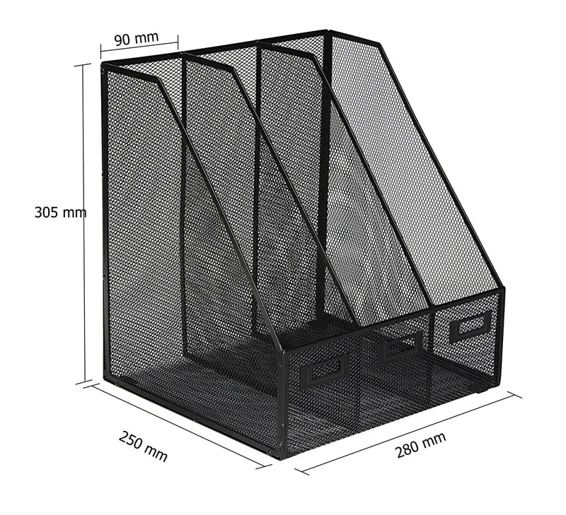 axisgo - OSCO 3-fach Stehsammler aus Drahtgeflecht, schwarz MR3 BLACK