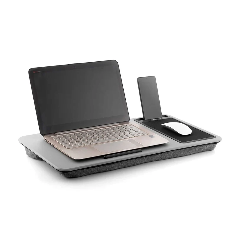 axisgo - InnovaGoods® Laptop-Schreibtisch mit XL-Sitzkissen Deskion, bequemes und ergonomisches Arbeiten oder Studieren mit Schreibtisch- und XL-Sitzkissendesign, ideal für Zuhause und Büro.