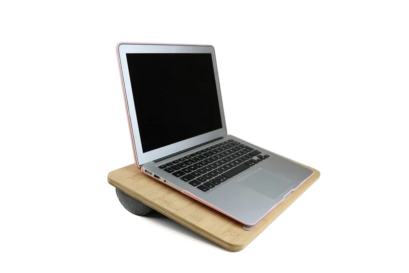 axisgo - PEPE Mobility - Laptop Ständer Bett Holz, Laptopkissen Knietablett 17 Zoll, Unterlage Schoß Kissen Bambus, Kissentablett Sofa