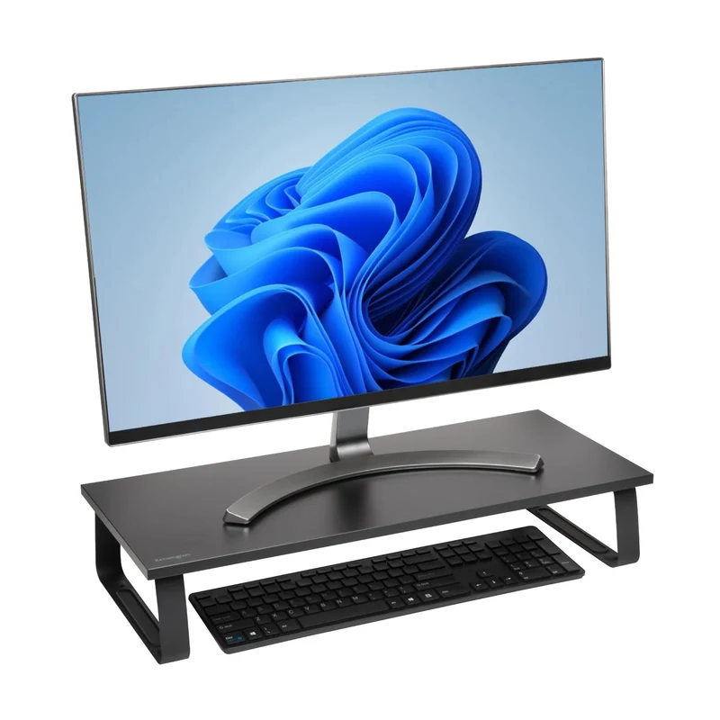 axisgo - Kensington Extra breiter Monitorständer für Schreibtische. Großer Computerständer/Monitorständer/Schreibtischerhöhung (K55726EU), Schwarz