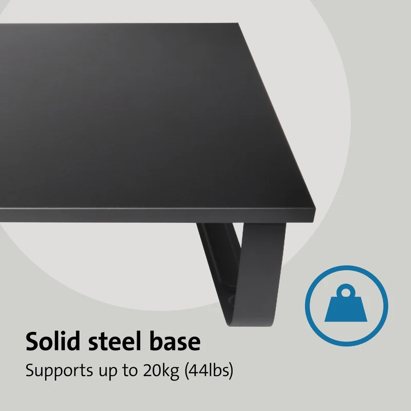 axisgo - Kensington Extra breiter Monitorständer für Schreibtische. Großer Computerständer/Monitorständer/Schreibtischerhöhung (K55726EU), Schwarz