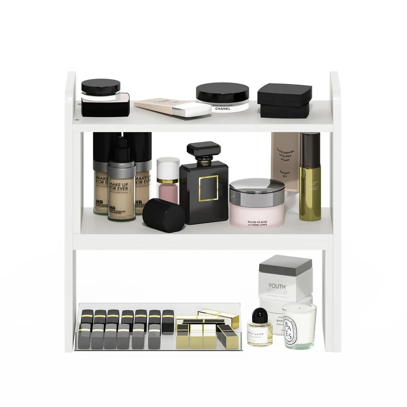 axisgo - Furinno Classic Schreibtisch-Organizer-Bücherregal, Weiß, 1 Packung