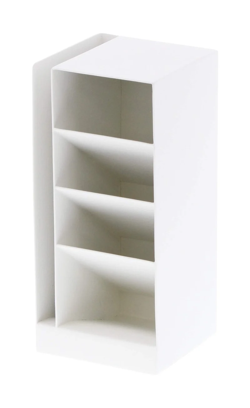 axisgo - Yamazaki 3319 TOWER Stiftehalter, weiß, Stahl, minimalistisch, 9 x 9 x 20 cm