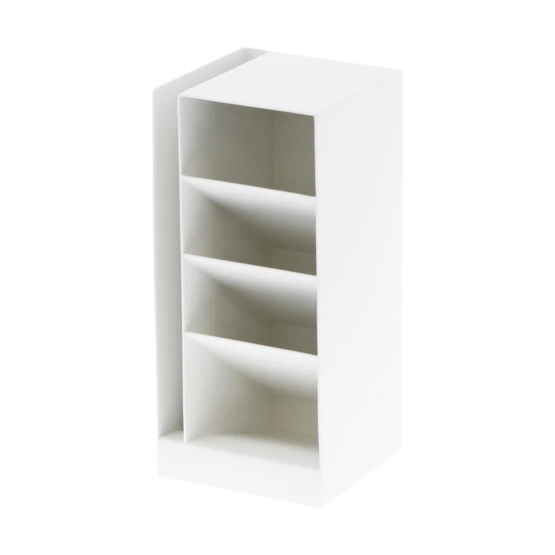 axisgo - Yamazaki 3319 TOWER Stiftehalter, weiß, Stahl, minimalistisch, 9 x 9 x 20 cm