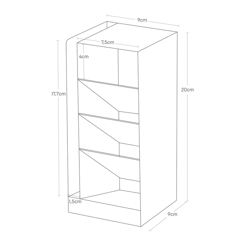 axisgo - Yamazaki 3319 TOWER Stiftehalter, weiß, Stahl, minimalistisch, 9 x 9 x 20 cm