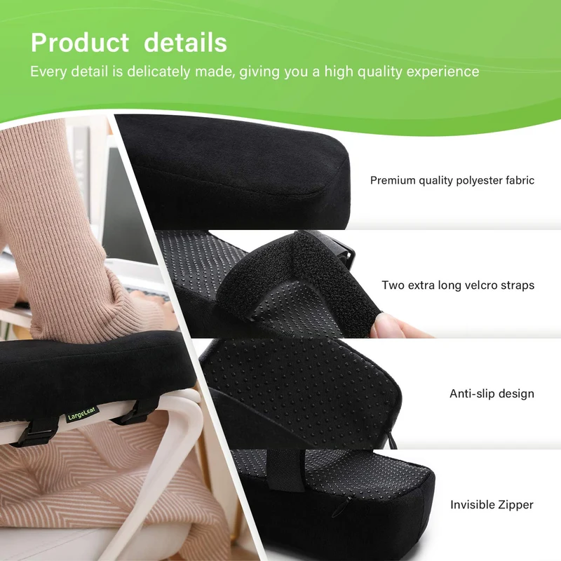 axisgo - LargeLeaf Extra dicke 5CM Stuhlarmlehne Polster Ellenbogenkissen Druckentlastung Bürostuhl Gaming Stuhl Armlehne mit Memory Foam Armlehne Polster 2 teiliges Stuhlset