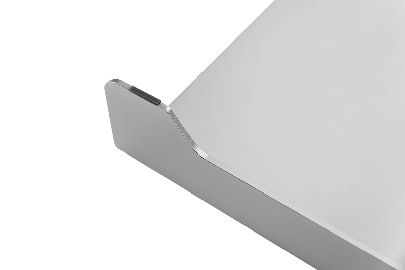 axisgo - DIGITUS Designer Monitor-Erhöhung aus Aluminium - Bildschirm-Ständer - Traglast 10 kg - Nicht Rutschend - Silber
