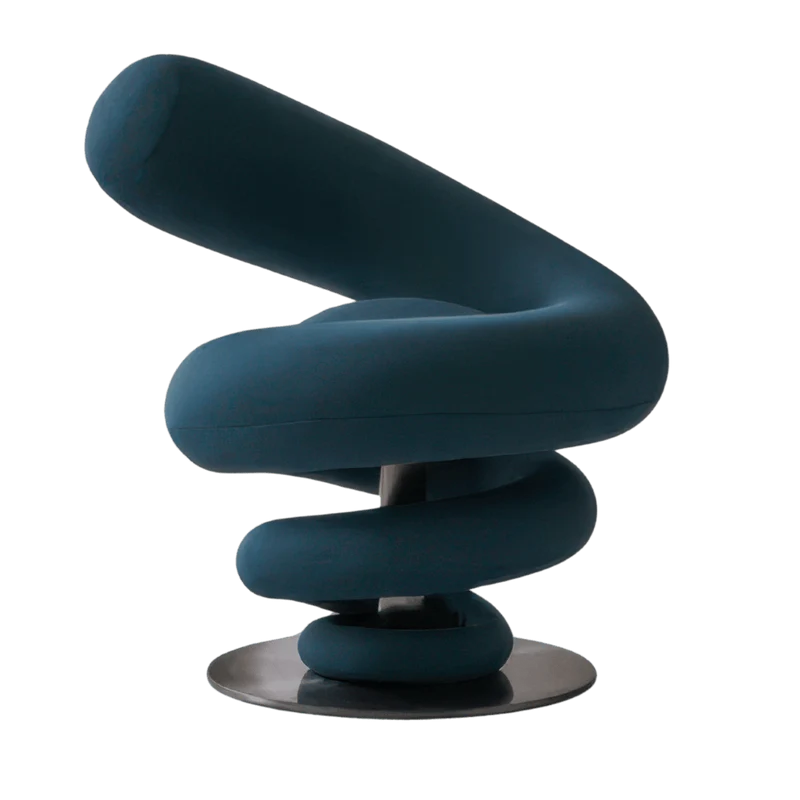 Coil Spring Sculptural Lounge Chair in Molded Cotton