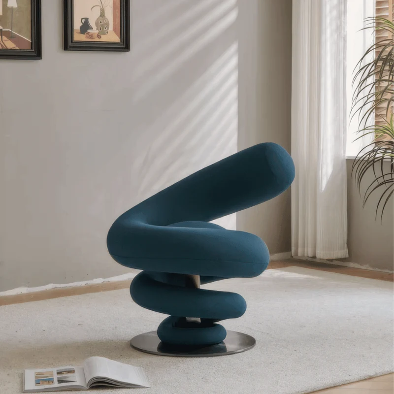 Coil Spring Sculptural Lounge Chair in Molded Cotton