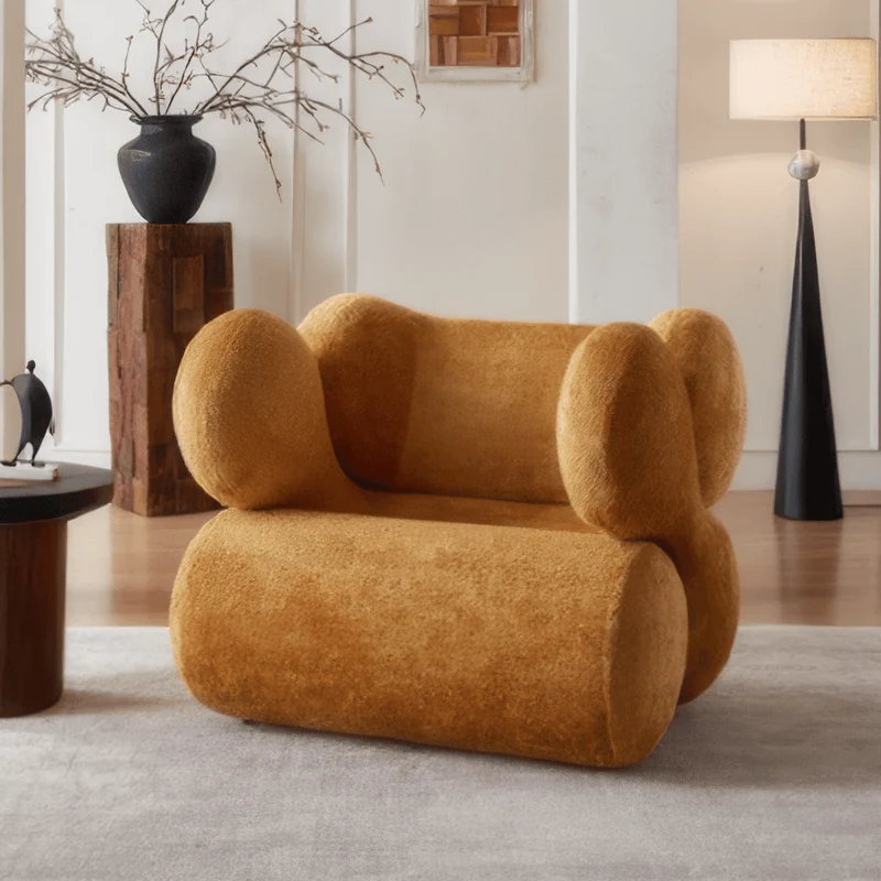 Four Symbols Sculptural Lounge Chair in Textured Fabric