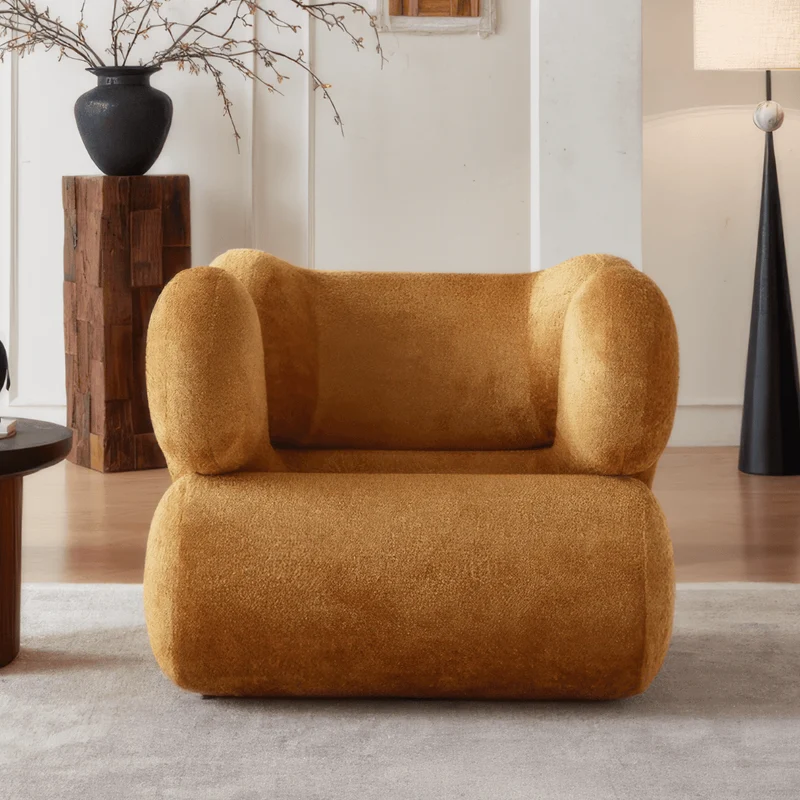 Four Symbols Sculptural Lounge Chair in Textured Fabric