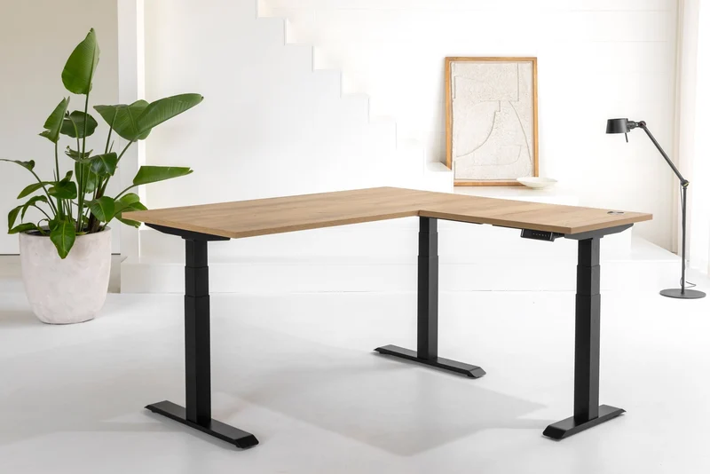 Yellow Dot · Twist 90° – Eckschreibtisch elektrisch höhenverstellbar