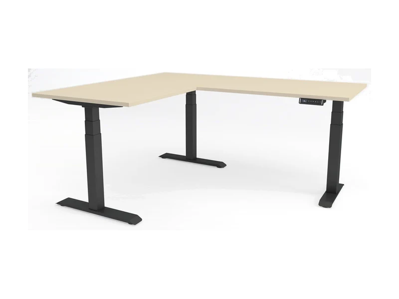 Yellow Dot · Twist 90° – Eckschreibtisch elektrisch höhenverstellbar