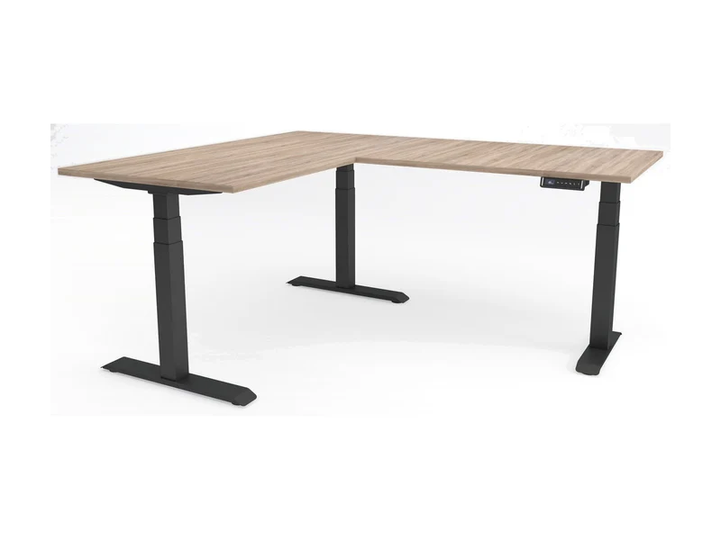 Yellow Dot · Twist 90° – Eckschreibtisch elektrisch höhenverstellbar