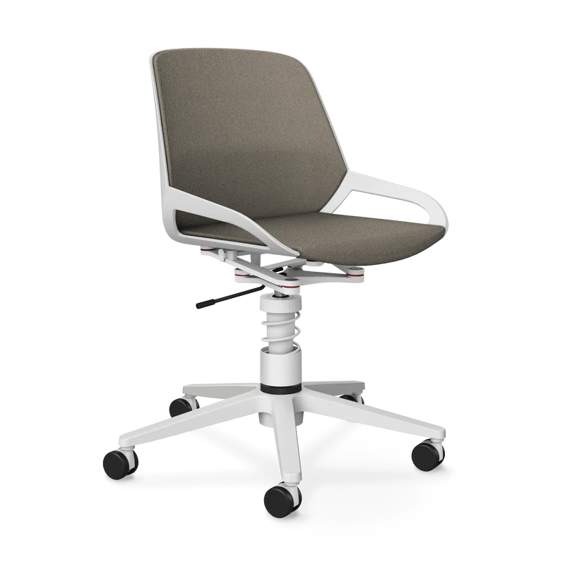 Aeris Numo Task Gestellfarbe weiß Sitzbezug beige meliert