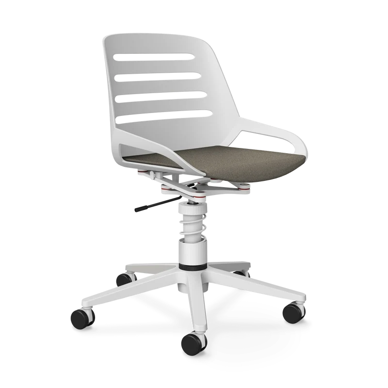 Aeris Numo Task Gestellfarbe weiß Sitzbezug beige meliert