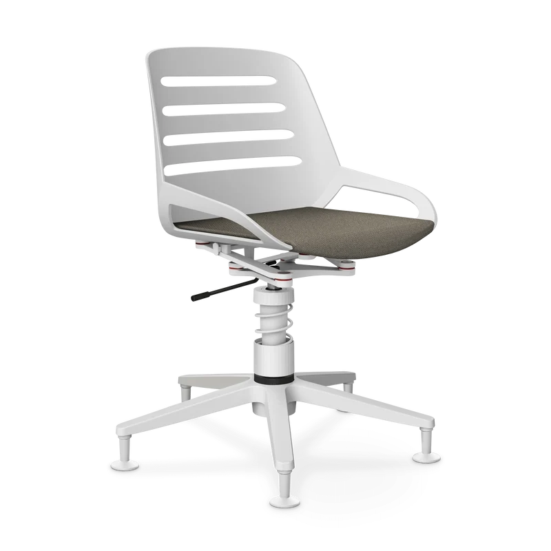 Aeris Numo Task Gestellfarbe weiß Sitzbezug beige meliert