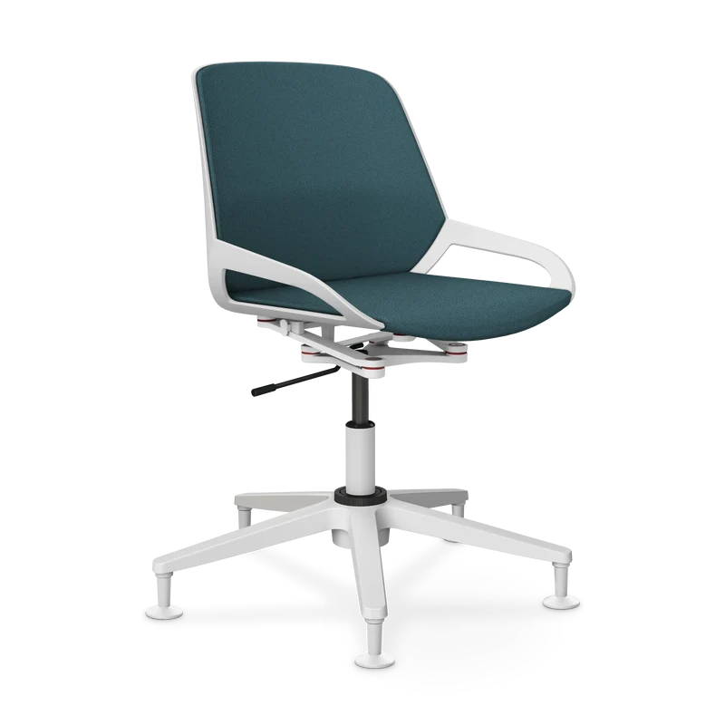 Aeris Numo Task Gestellfarbe weiß Sitzbezug blau meliert