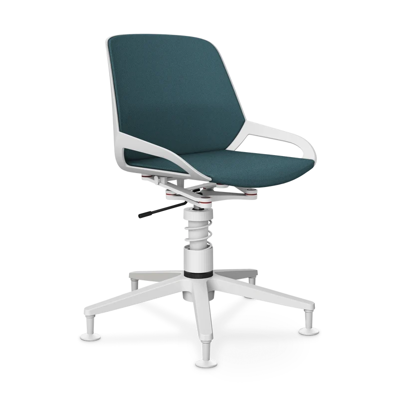 Aeris Numo Task Gestellfarbe weiß Sitzbezug blau meliert