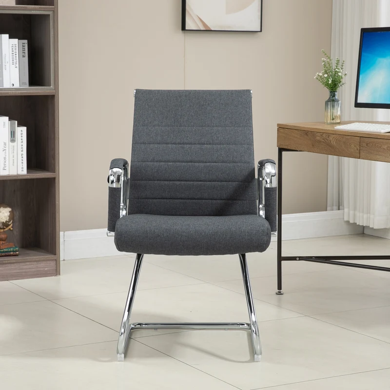 B-Ware OFFICE COMFORT 2er Set LB Besucherstühle Stoff Dunkelgrau