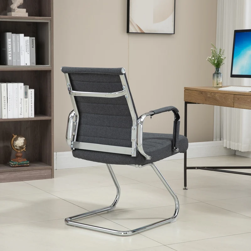 B-Ware OFFICE COMFORT 2er Set LB Besucherstühle Stoff Dunkelgrau